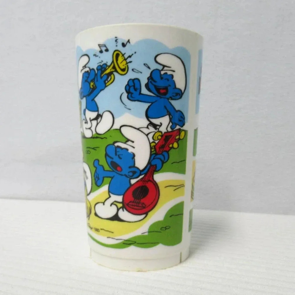 Cartoon Smurfs Cup and Care Bear Mug 1980's Deka USA Plastic Vintage - Picture 8 of 11